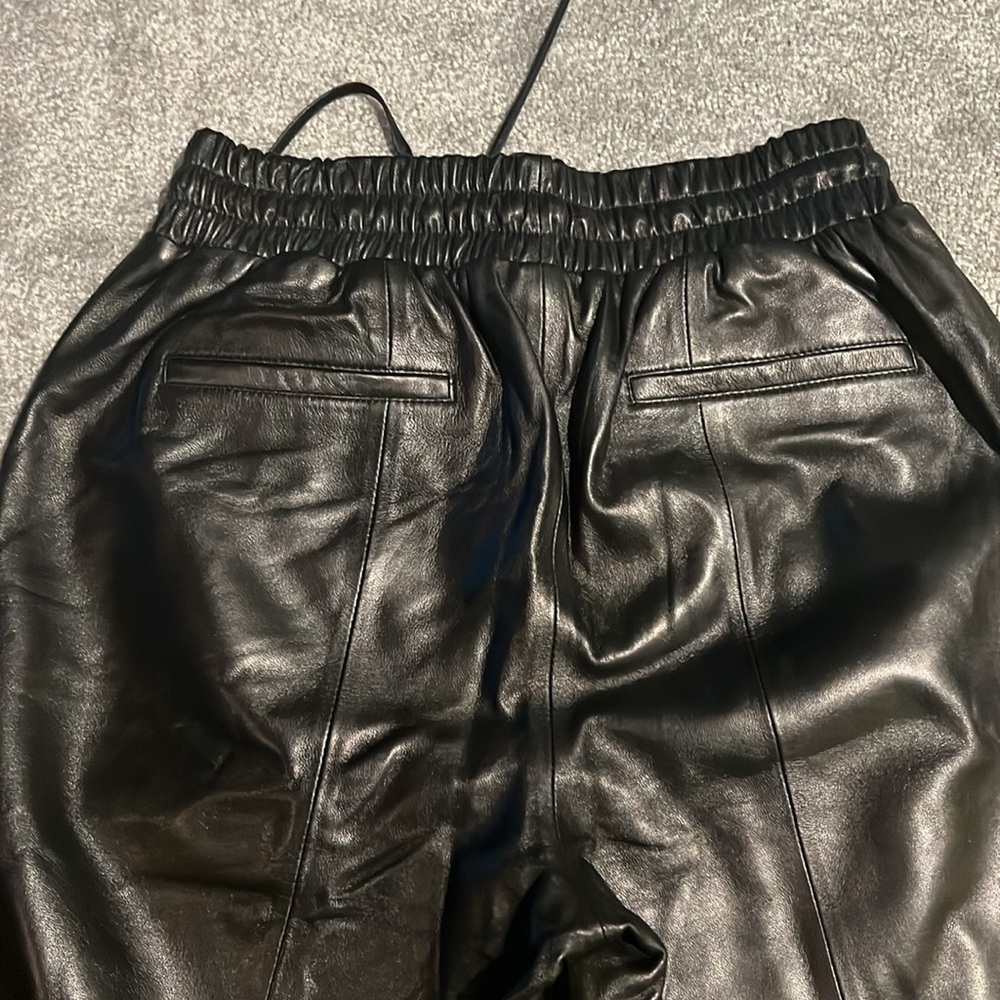 Antonio Melani Luxury Black 100% Leather Jogger Pants for Women - Picture 5 of 16